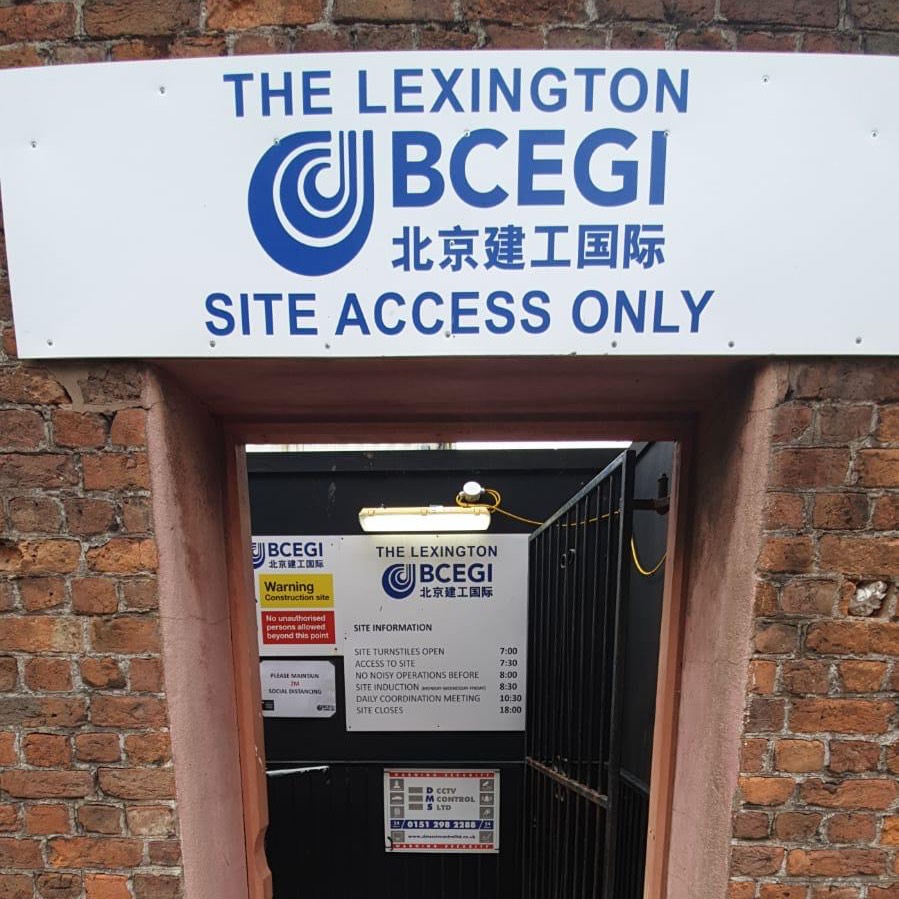 Site access point with a turnstile and DMS signage at The Lexington